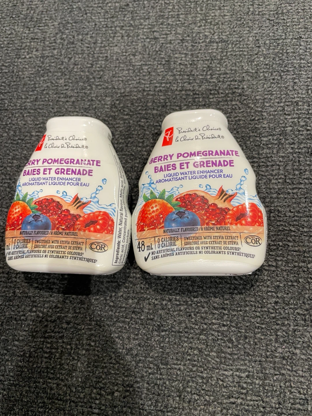 2 President's Choice Berry Pomegranate Water Enhancers 🏈