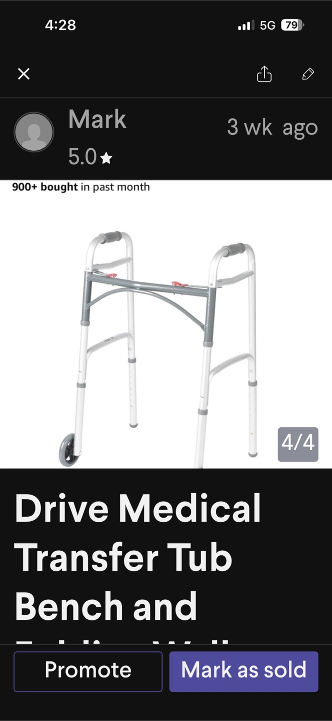 Drive walker and tub bench