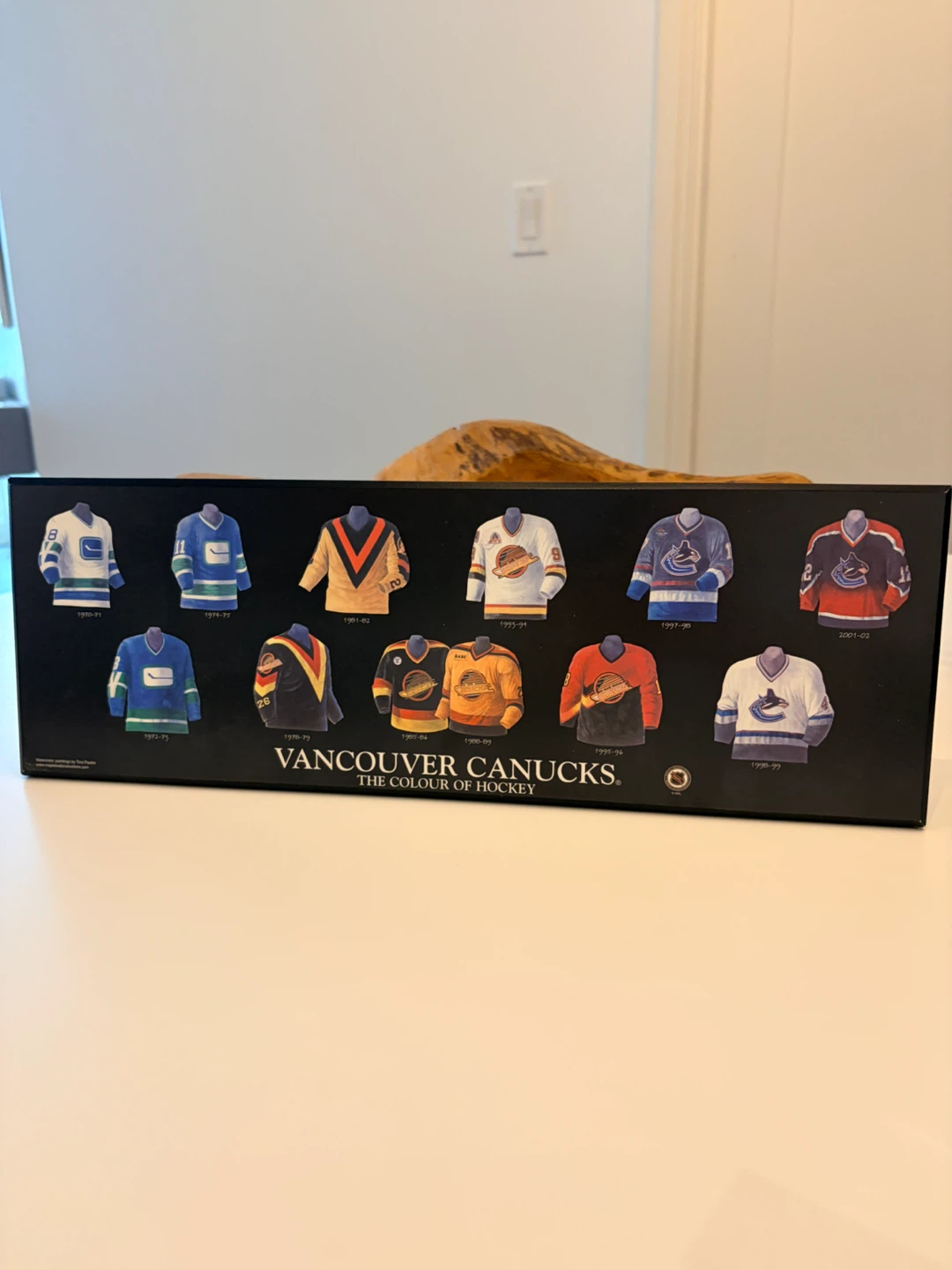 Vancouver Canucks Jersey History Display + Official Game Puck - photo 3