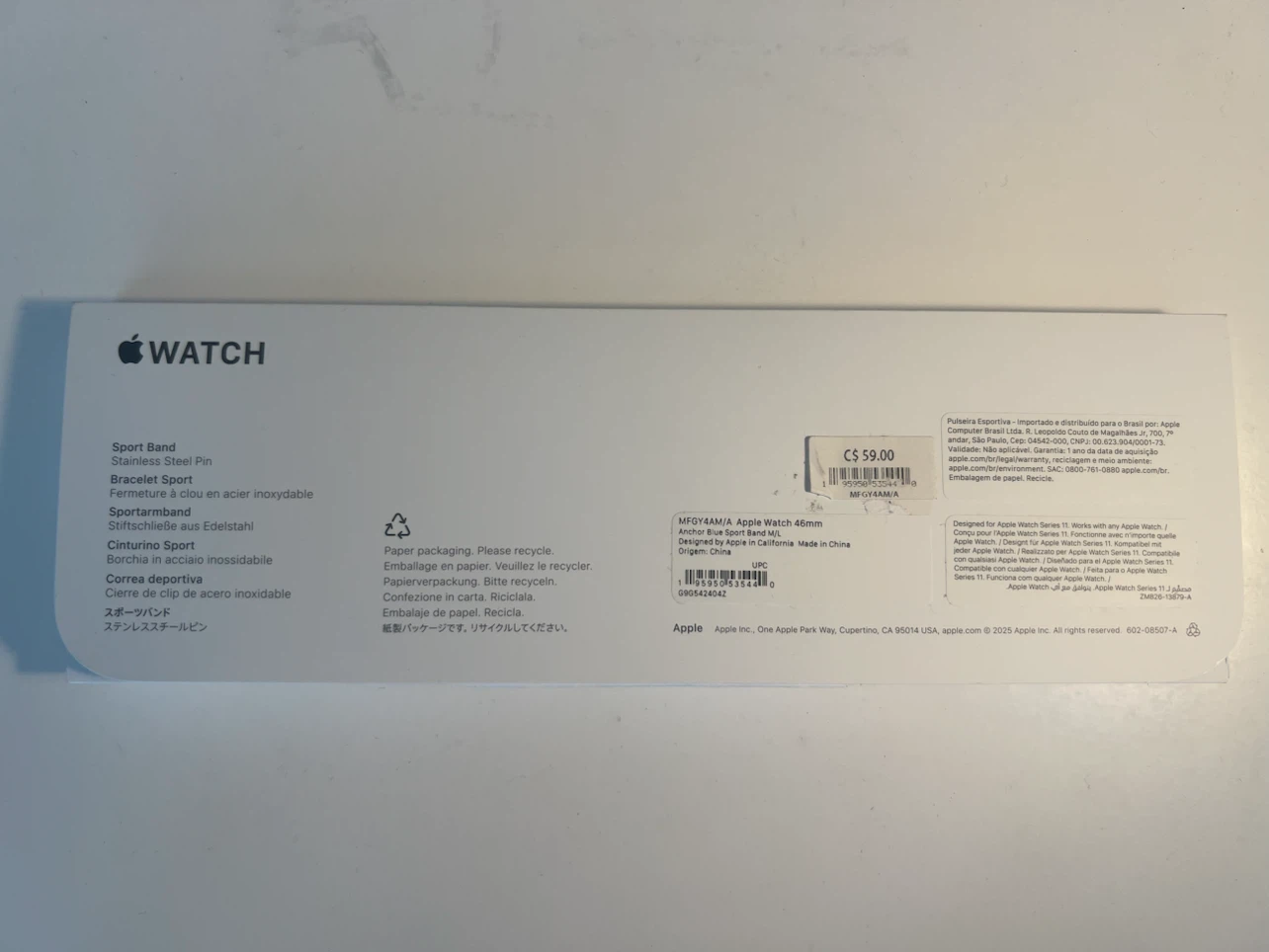 Apple Watch Sport Band 46mm M/L - Anchor Blue - photo 4