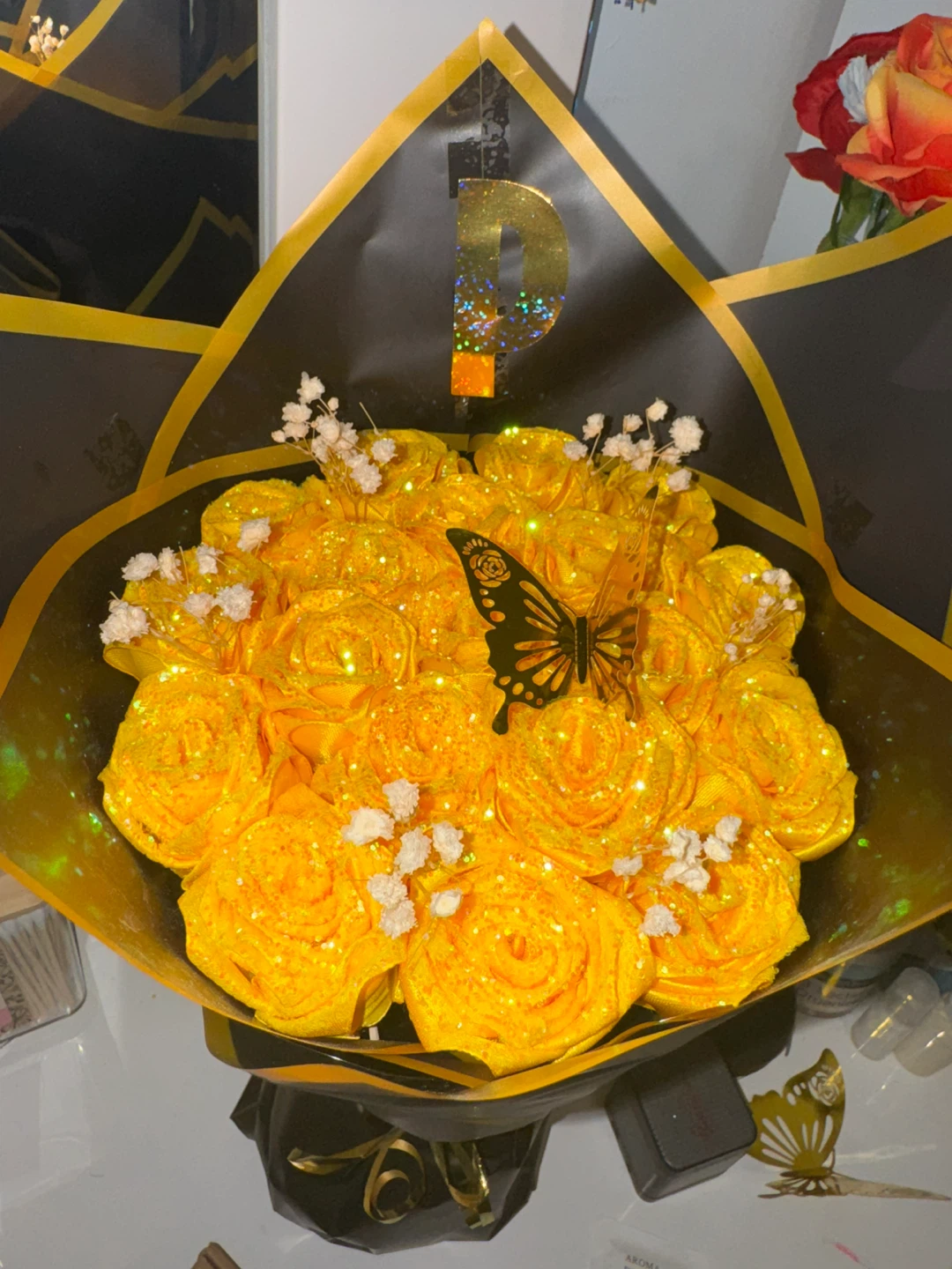 Artificial Yellow Rose Bouquet