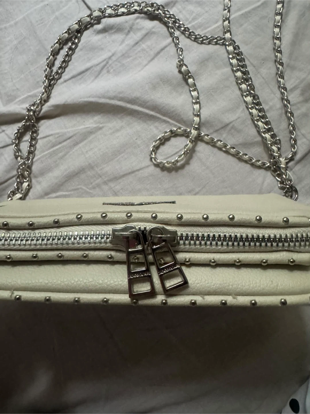Zadig & Voltaire Off-White Studded Crossbody Bag