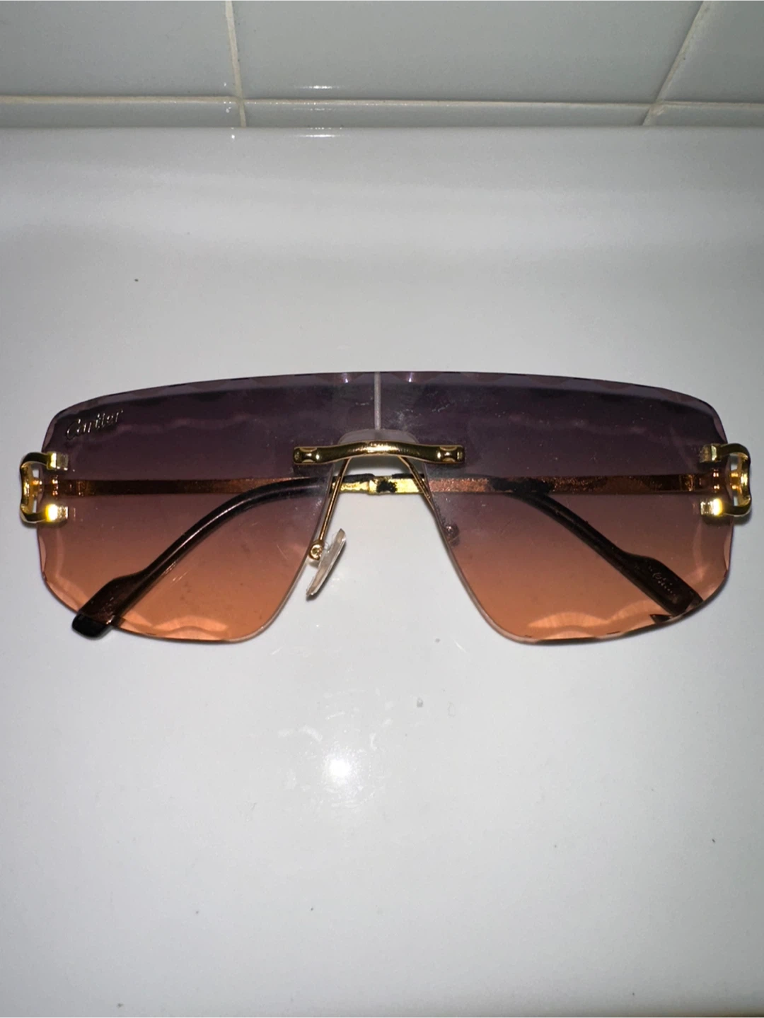 Cartier rimless shield sunglasses