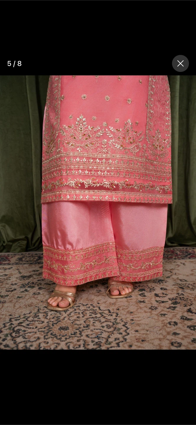 Embroidered Pink and Maroon Shalwar Kameez Sets - photo 3