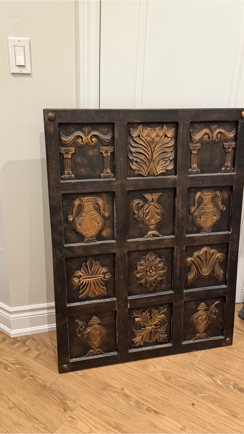 Decorative Wall Panel with Relief Carvings