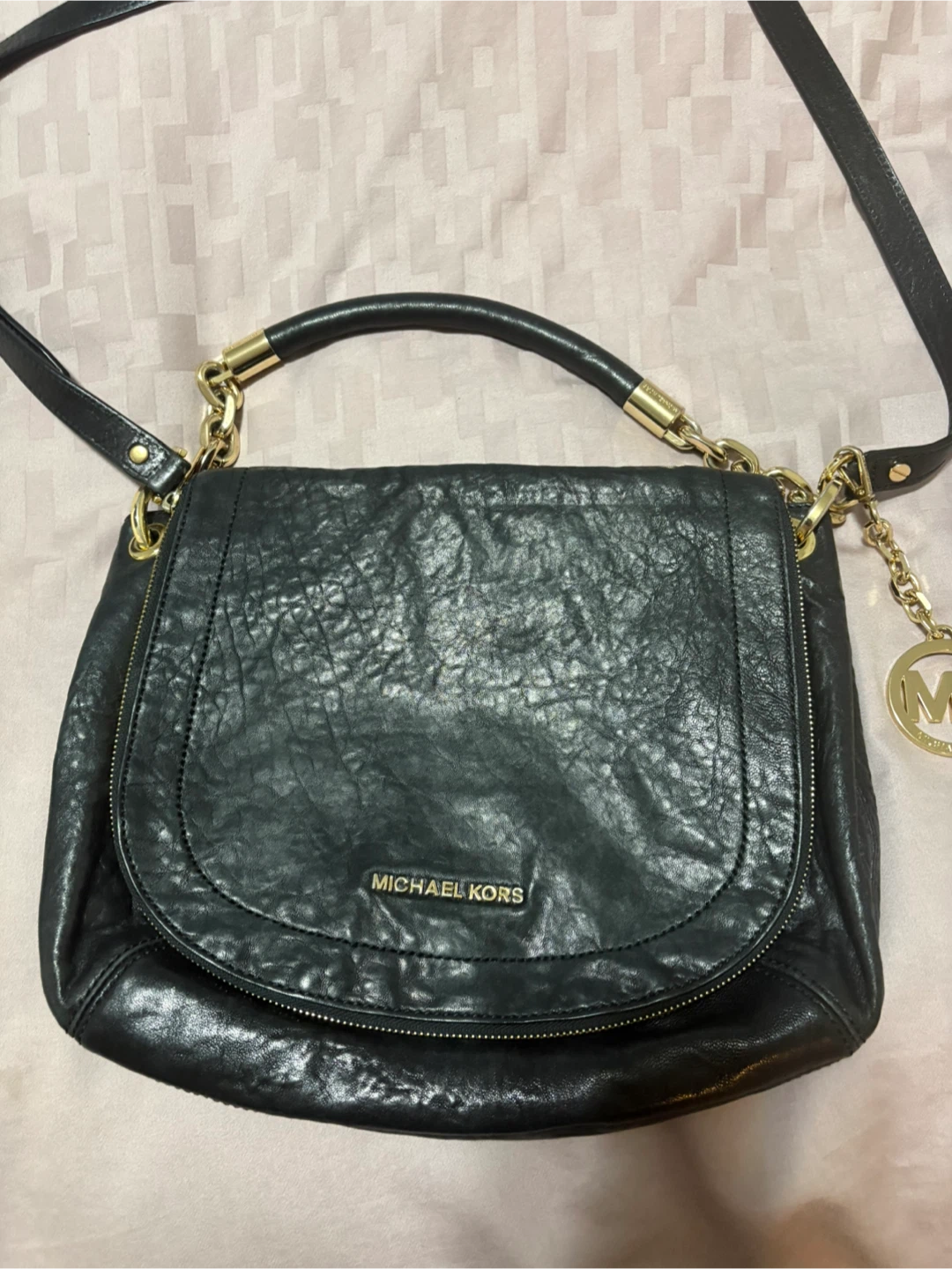 Michael Kors Black Leather Shoulder Bag