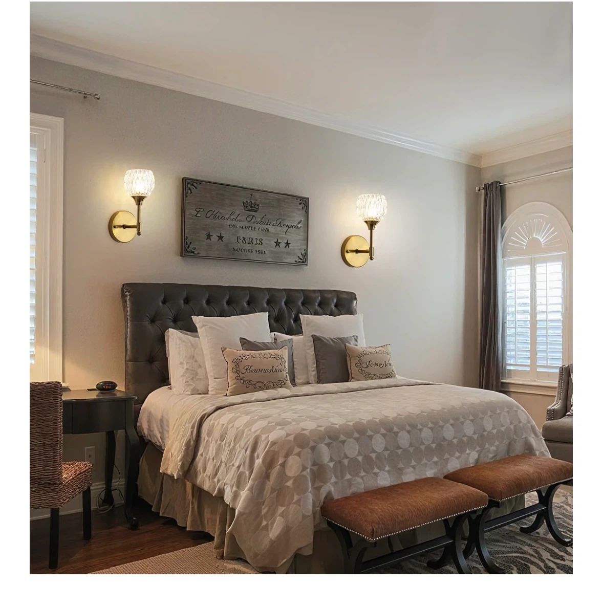 Set of 2 Gold Crystal Wall Sconces - photo 4