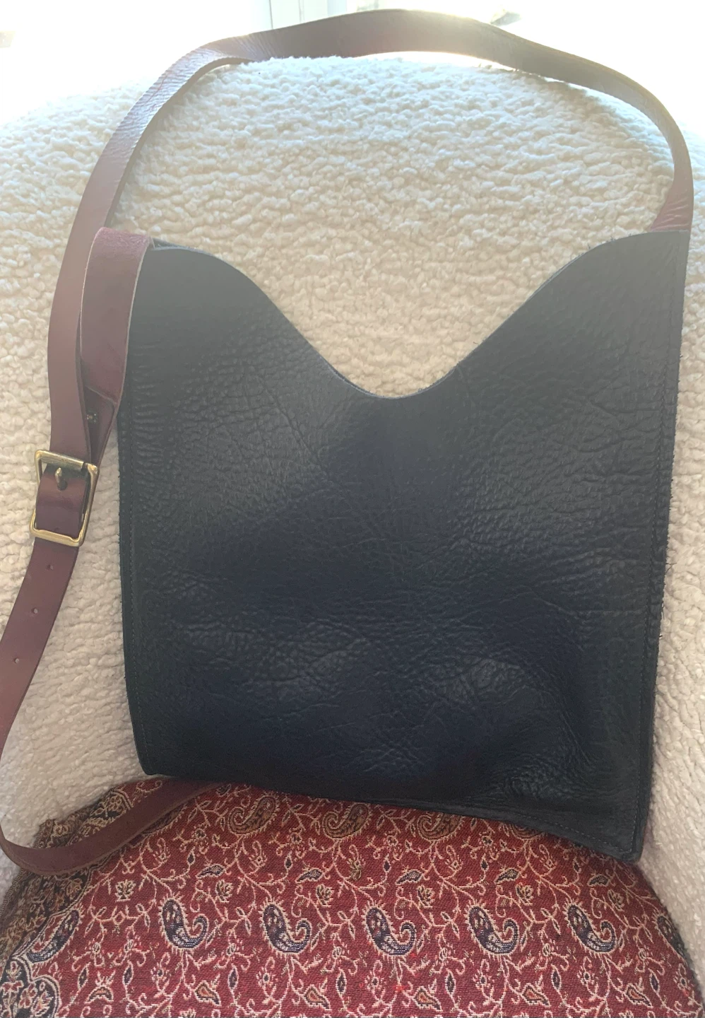 Black Genuine Leather Crossbody Bag - photo 2
