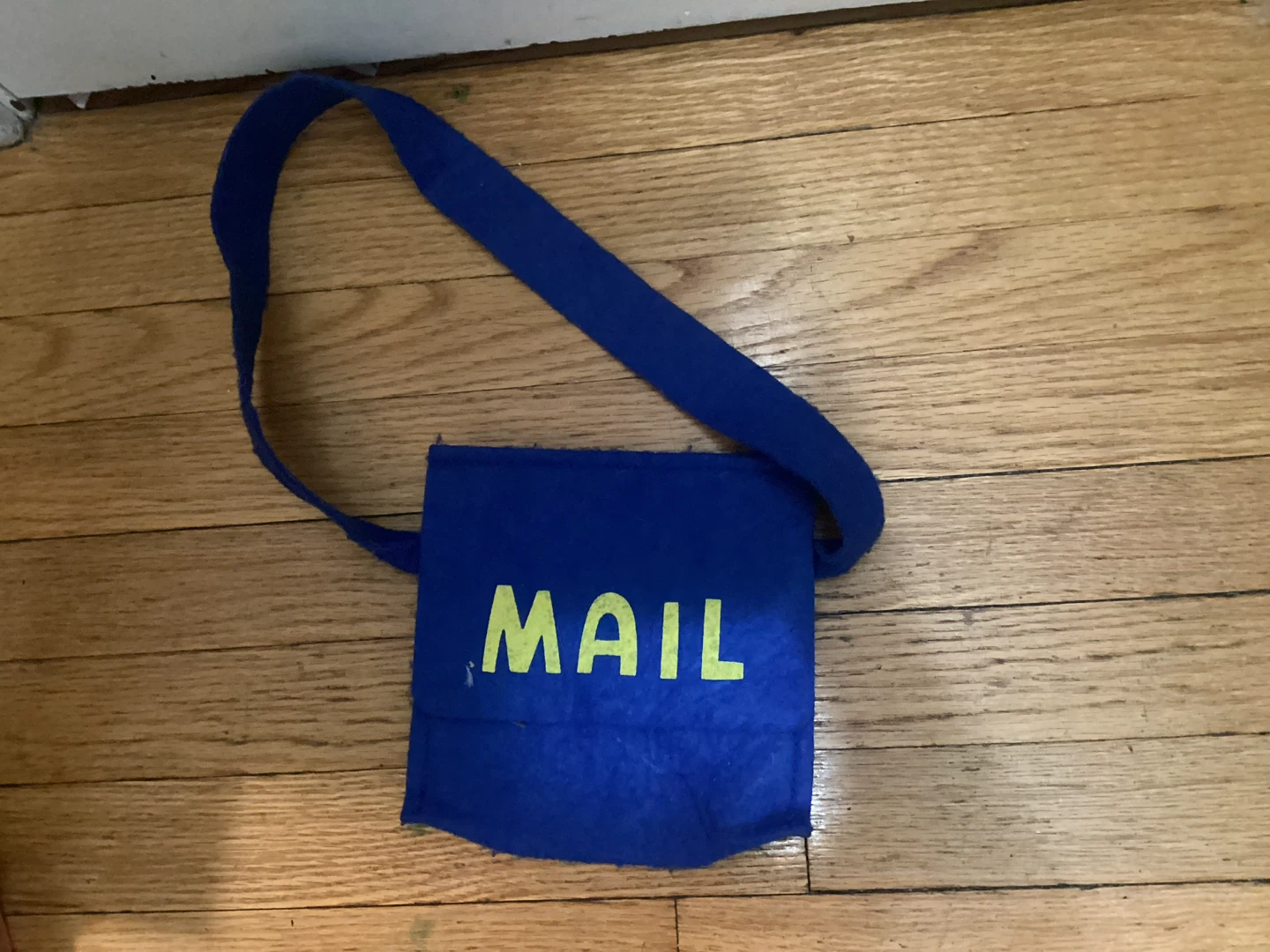 🏈 Blue Felt Mail Carrier Costume Bag