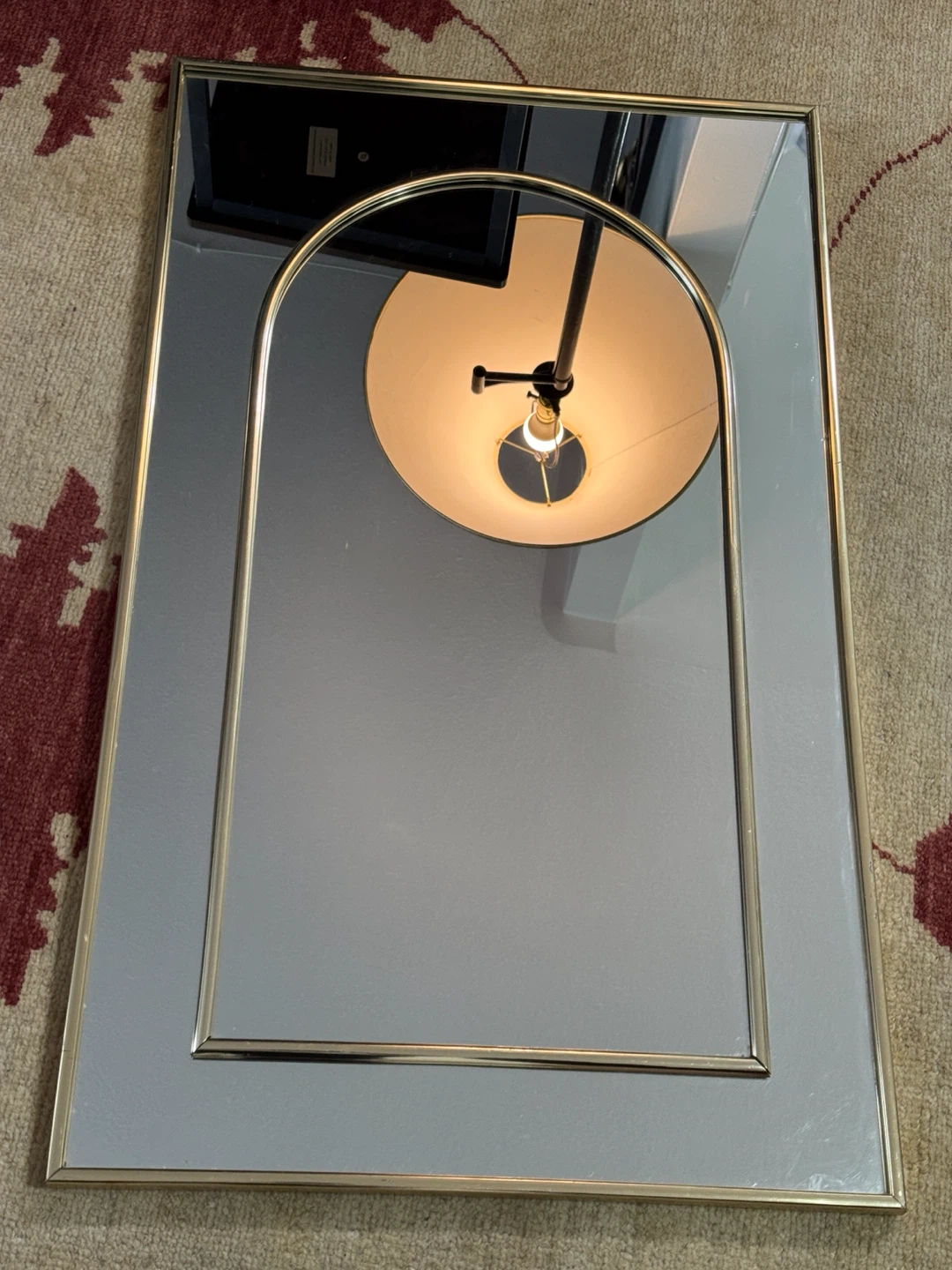 Vintage Art Light Gold Arch Mirror