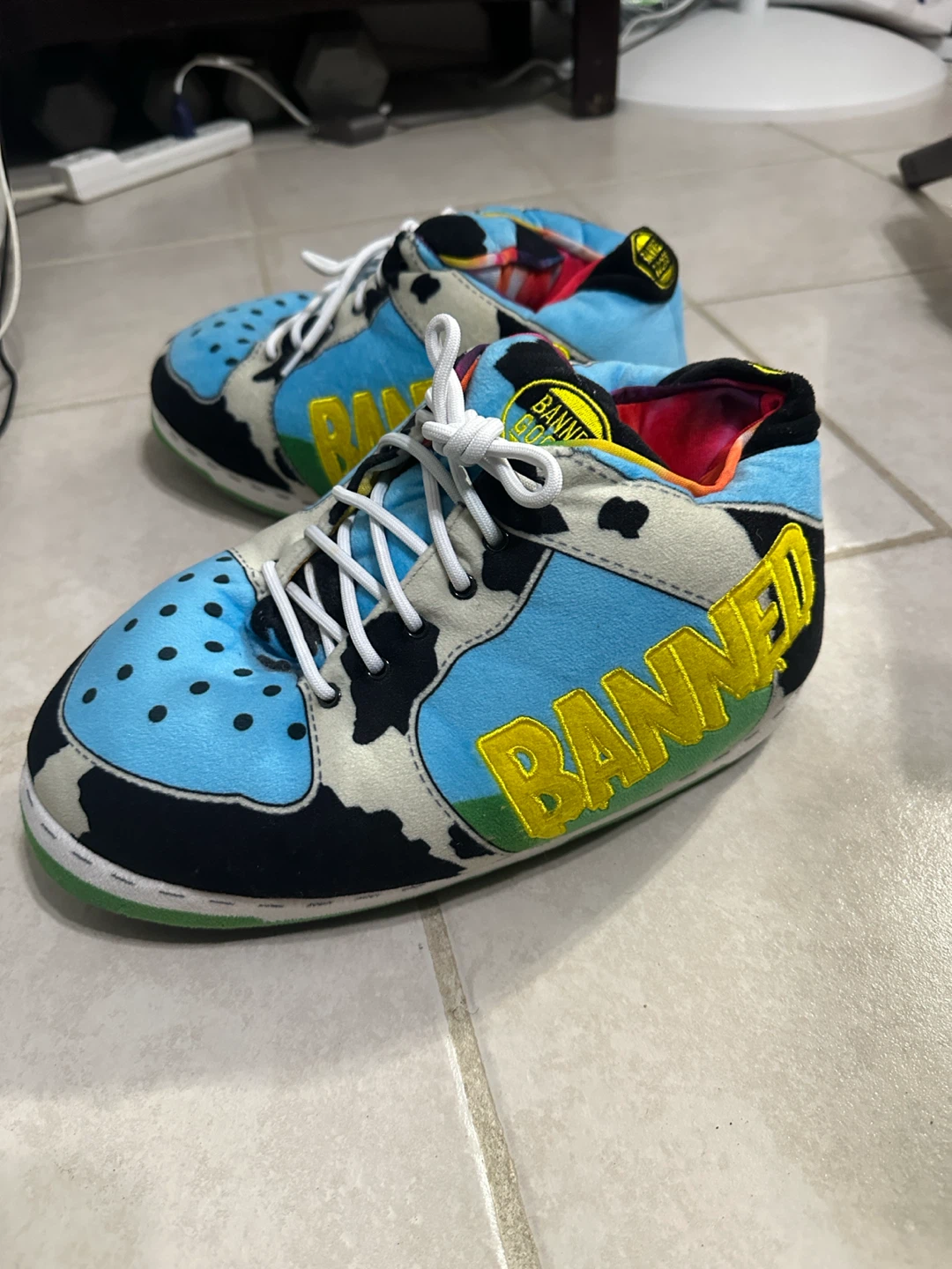 Banned Goods Cow Print Plush Slippers - photo 5
