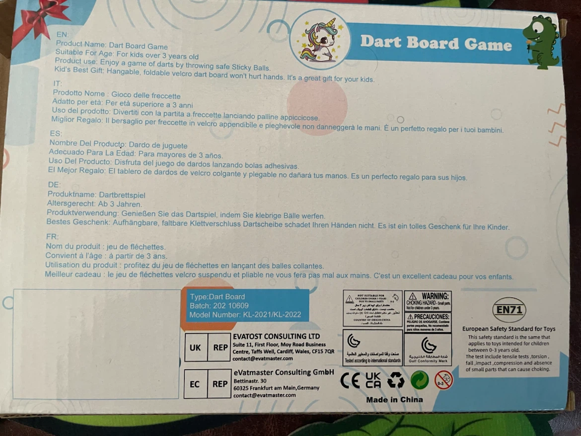 Cartoon Dart Board, NIB - photo 2
