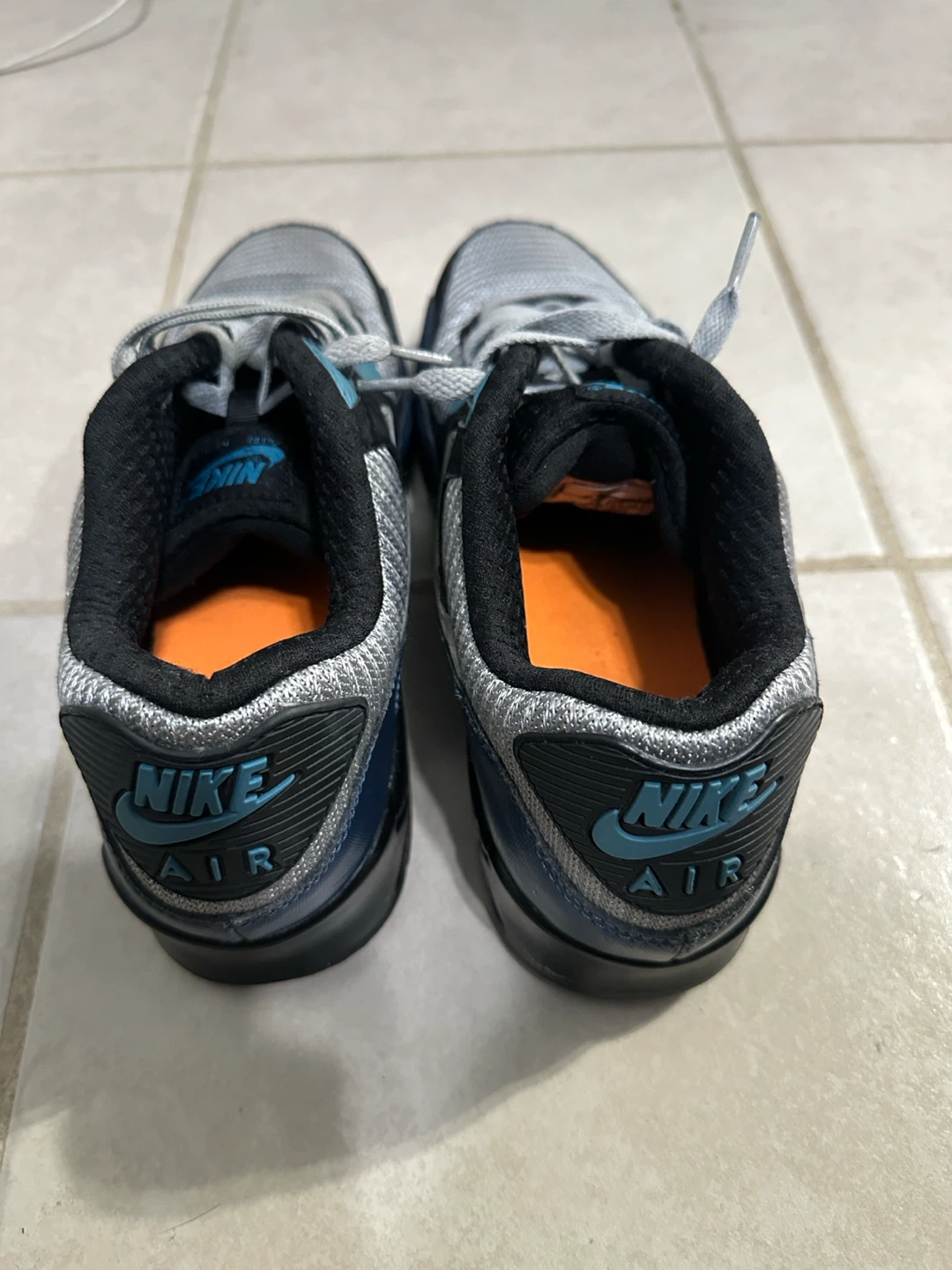 Nike Air Max 90 Sneakers Black Silver Blue - photo 3