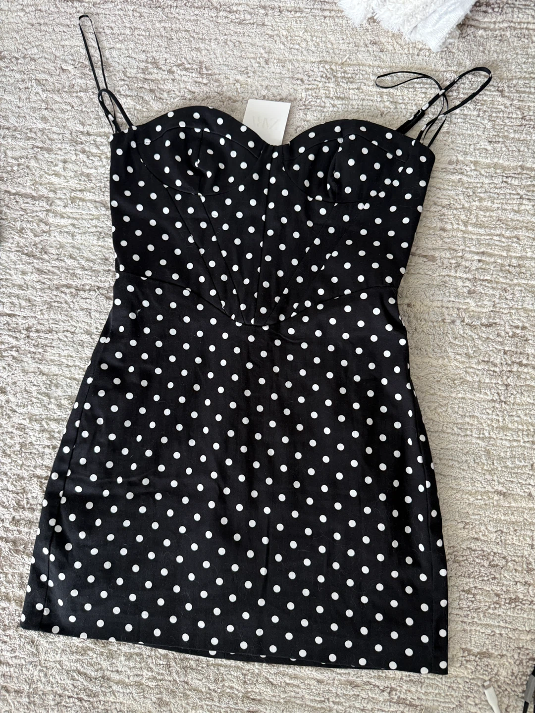 Zara Polka Dot Corset Mini Dress