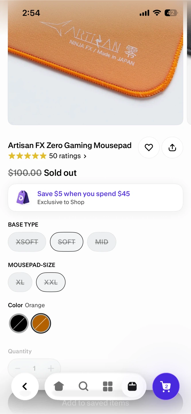 Artisan FX Zero Gaming Mousepad XXL