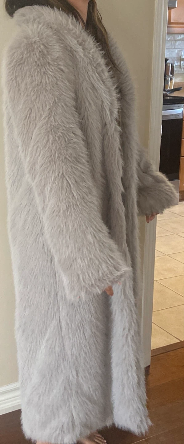 Long faux fur coat - photo 2