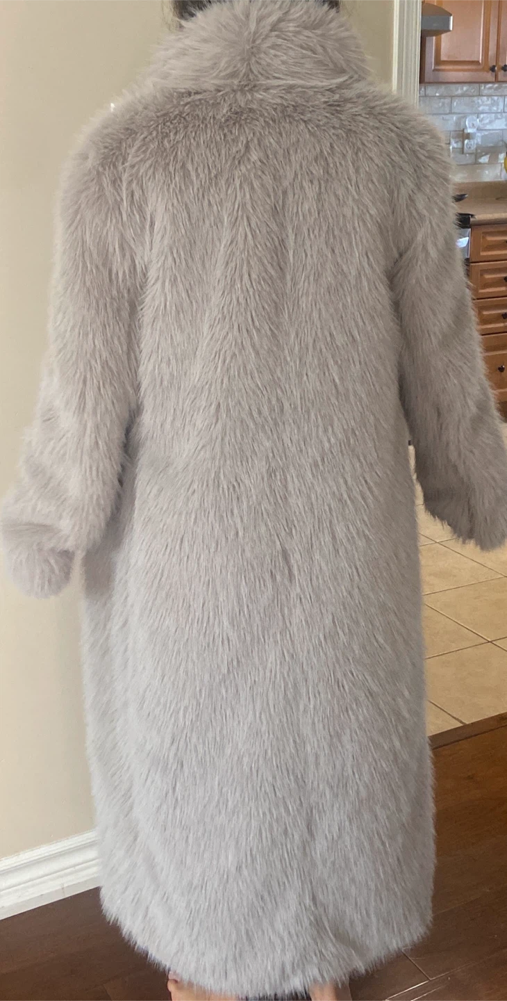 Long faux fur coat - photo 4