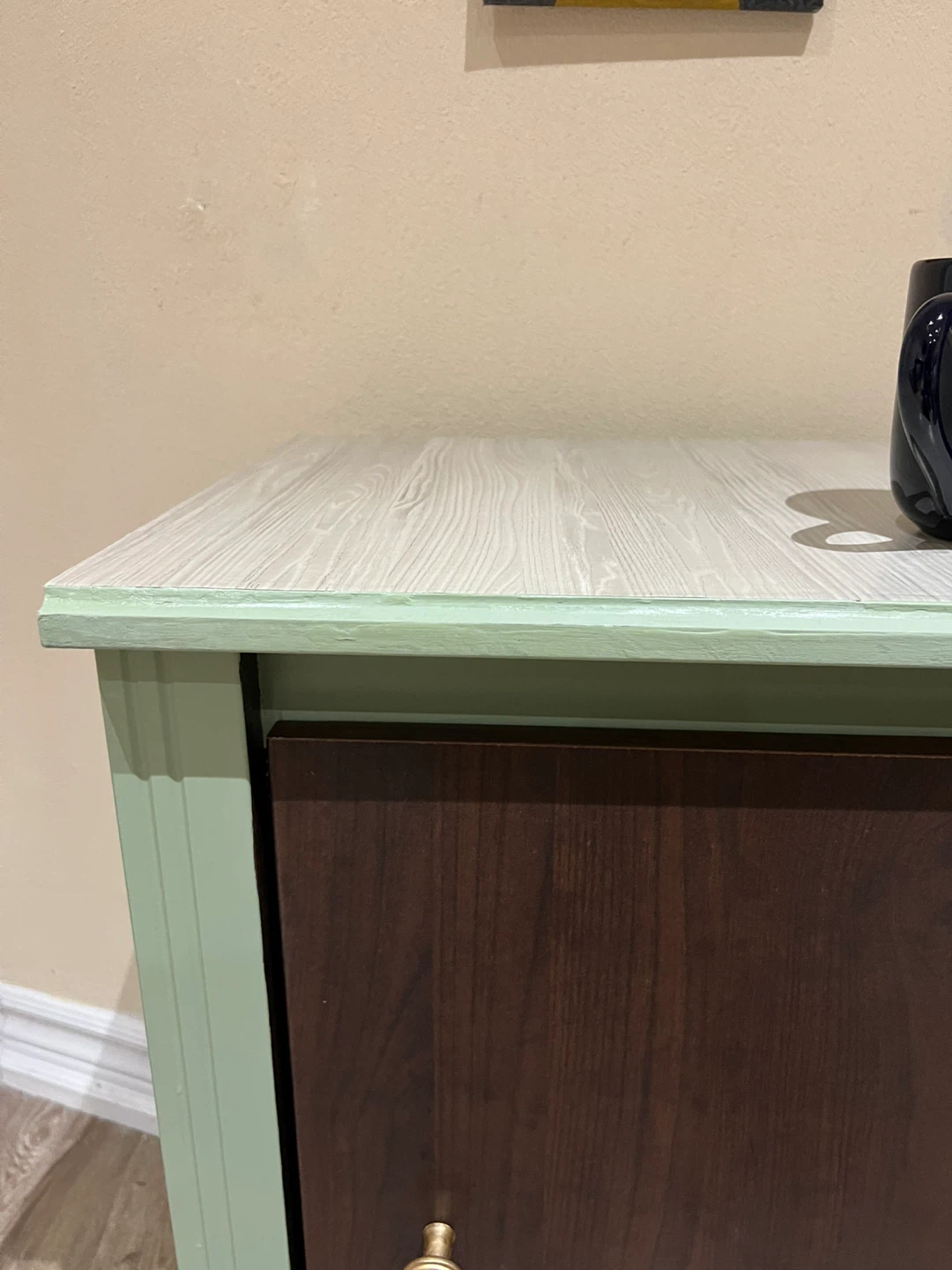 Upcycled Boho Sage Green Nightstand /Accent Table - photo 3