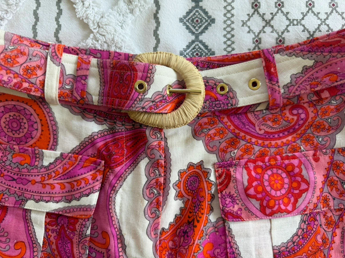 🏈Zimmermann Peggy Paisley Linen Blend Shorts - photo 5