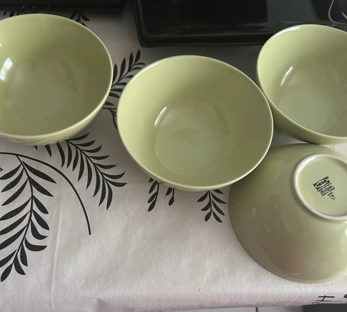 Set of 4 IKEA vintage fargrik mint Light Green Bowls
