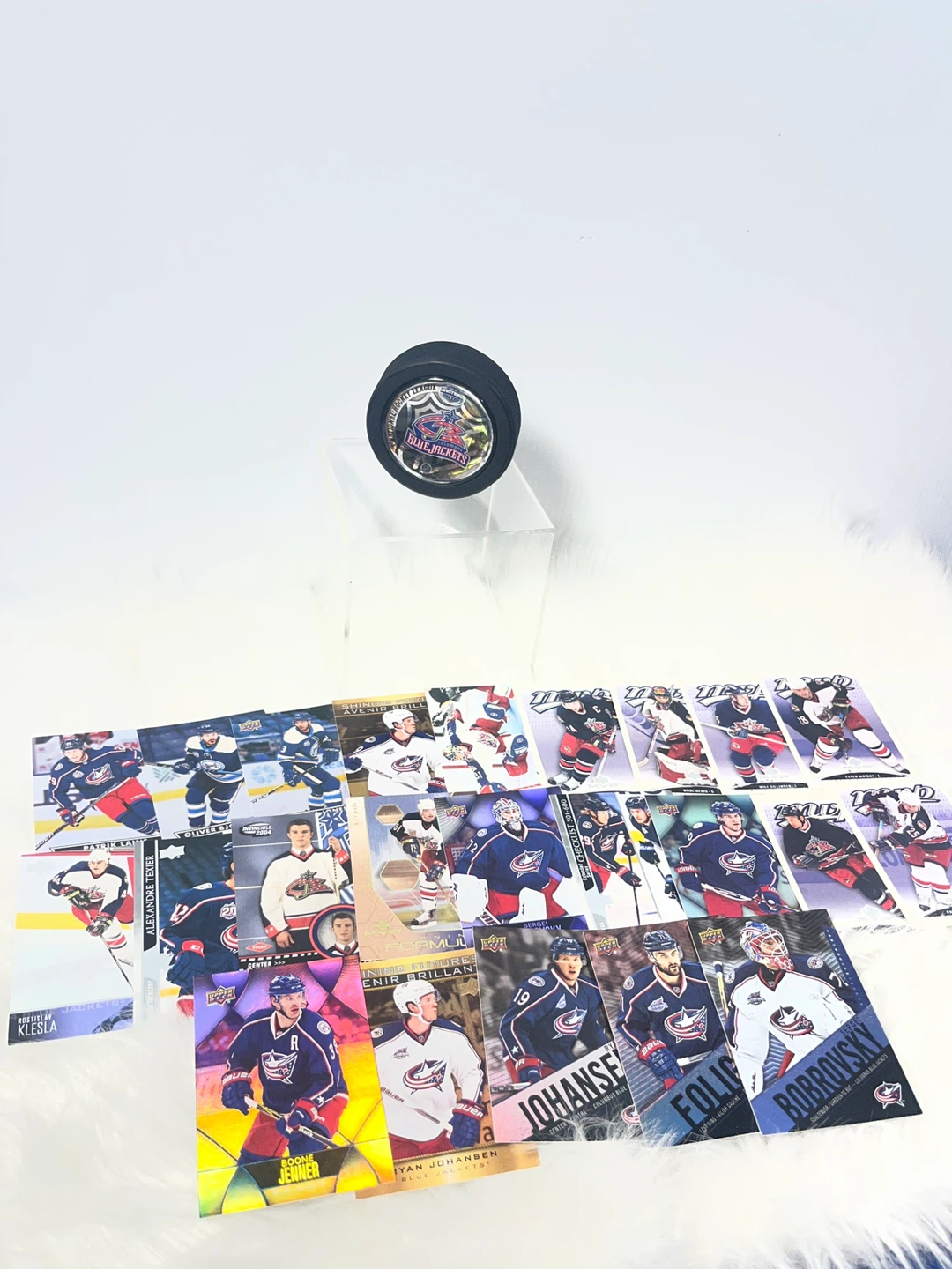🏒 COLUMBUS BLUE JACKETS Vintage Domed Puck +  Bonus Card Lot! 🏒 - photo 4