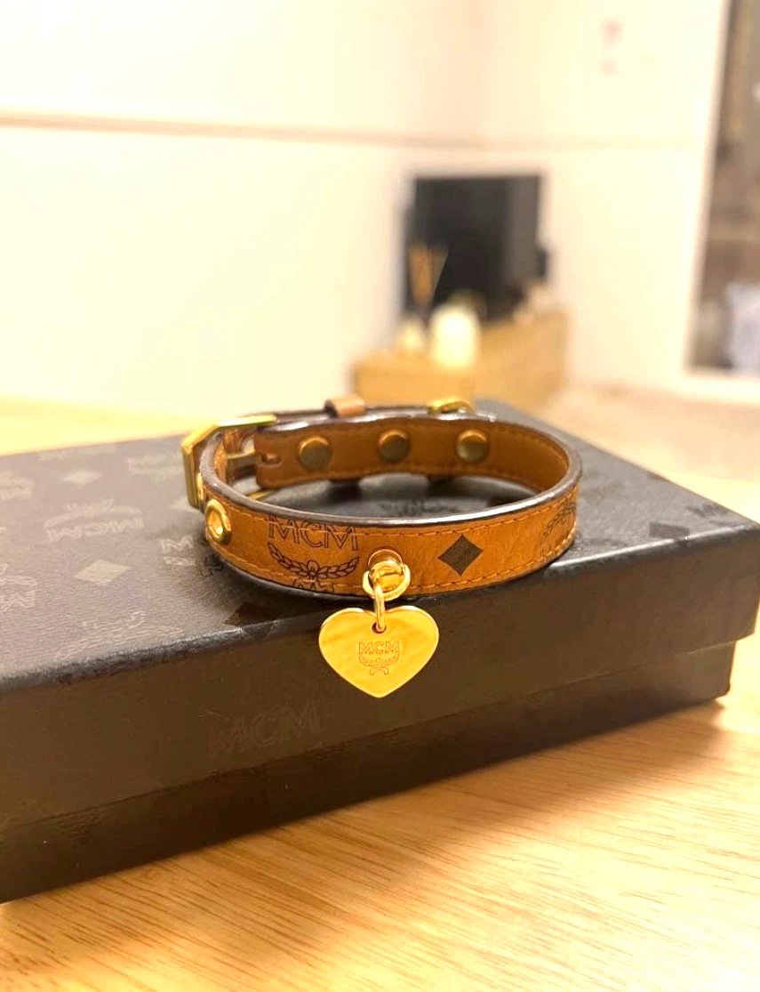 Authentic MCM Visetos Pet Collar - Luxury Dog/Cat Collar