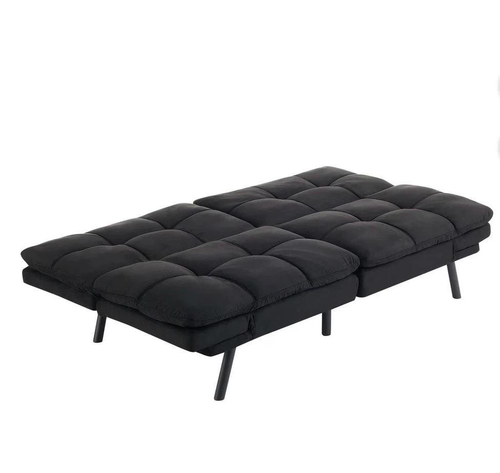 Black Convertible Futon Sofa - photo 3