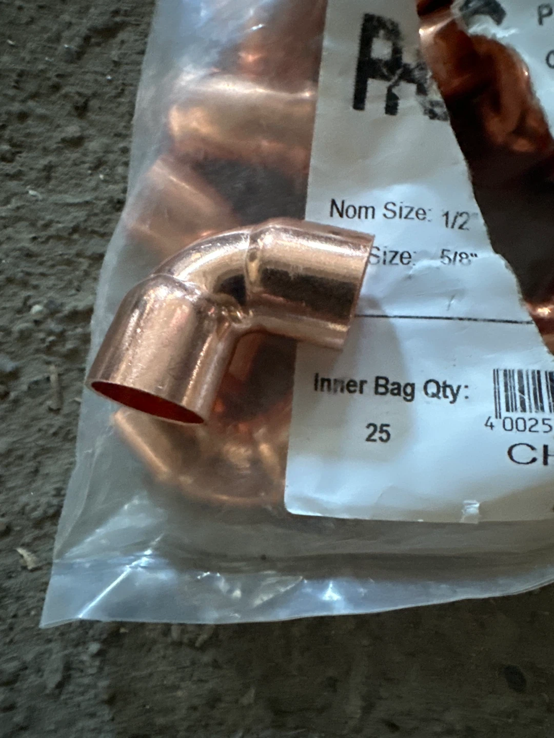 of 1/2-inch 90-degree wrought copper elbow fittings (CxC - photo 2