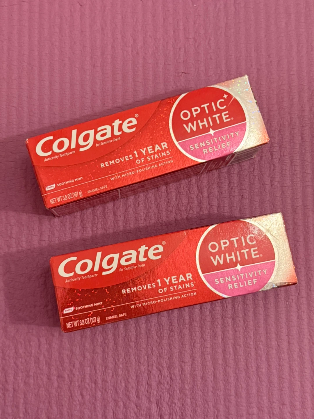 NEW✨🏈2 Colgate Optic White Sensitivity Relief Toothpaste