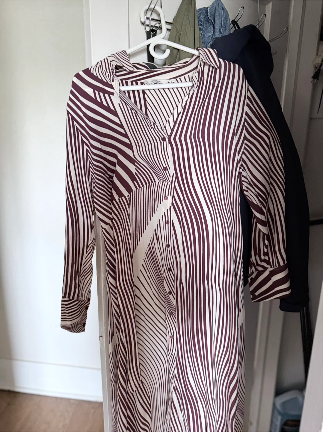 Annabelle striped button-up shirt dress