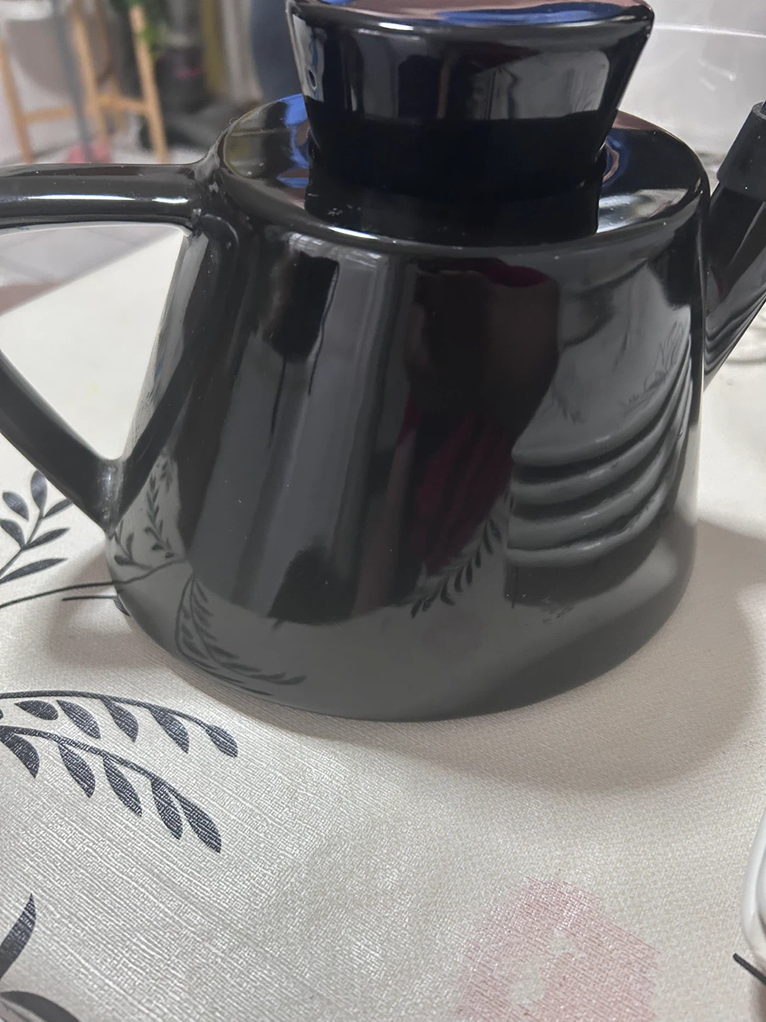 Vintage Ikea Black Ceramic Teapot