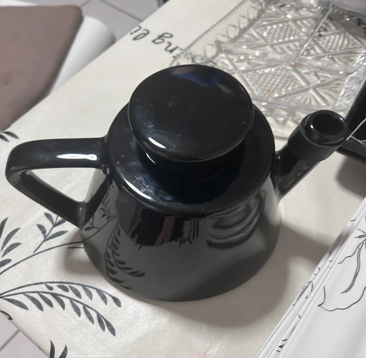 Vintage Ikea Black Ceramic Teapot - photo 2