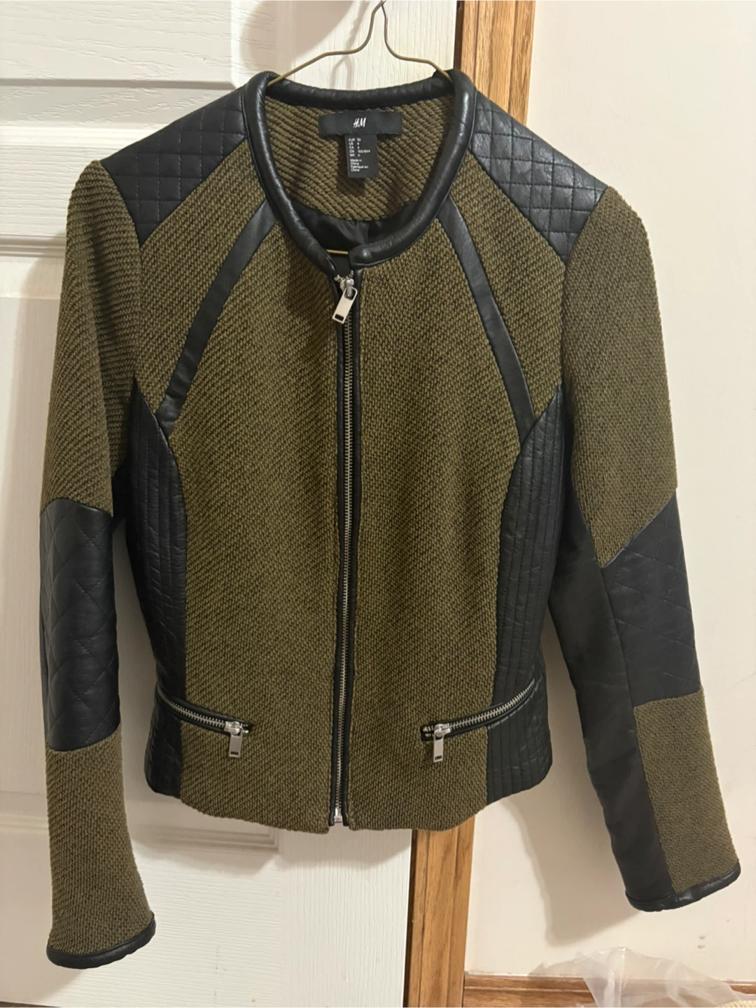 H&M Olive Green Textured Jacket