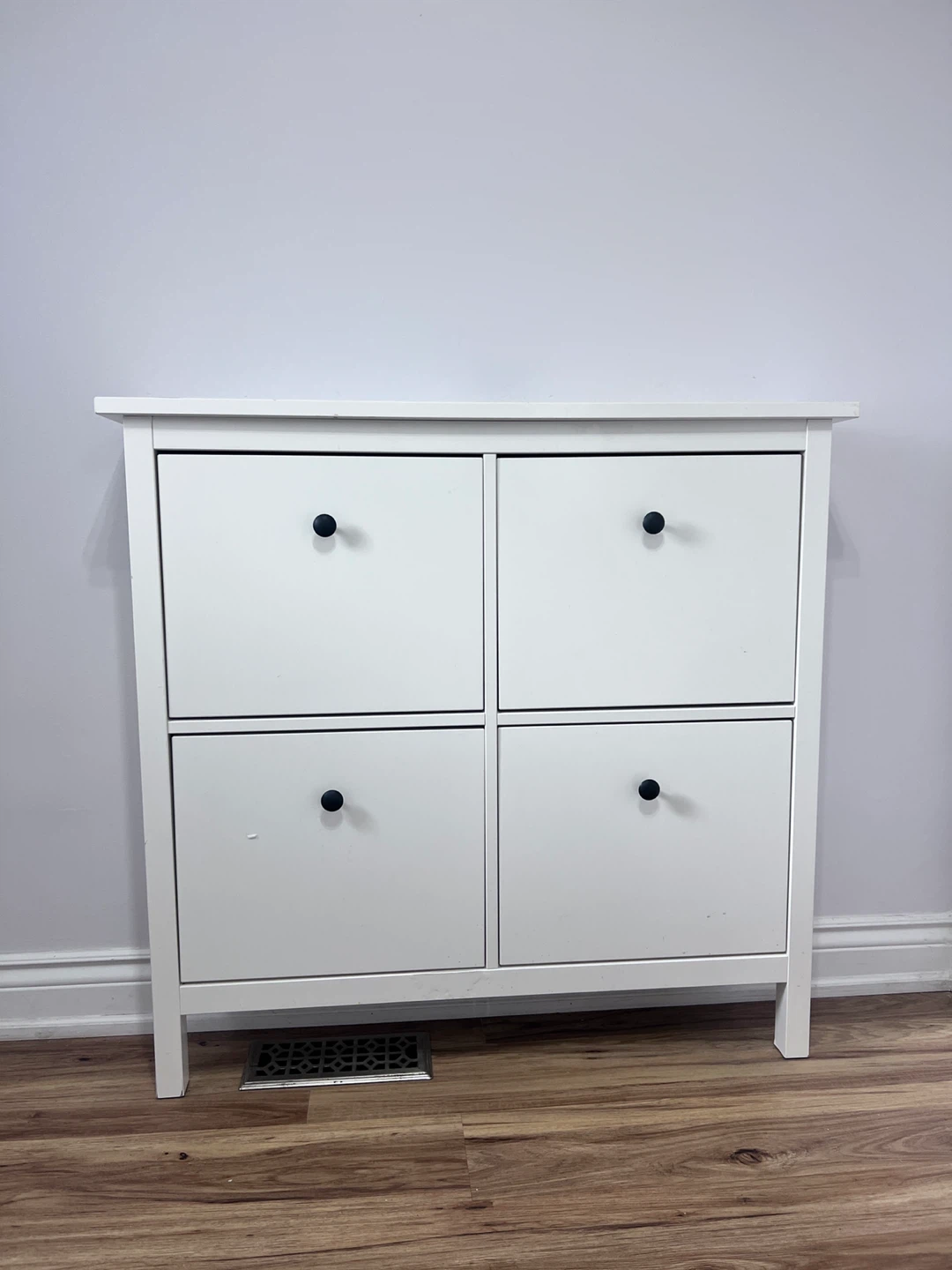 IKEA White Shoe Cabinet with 4 Compartments