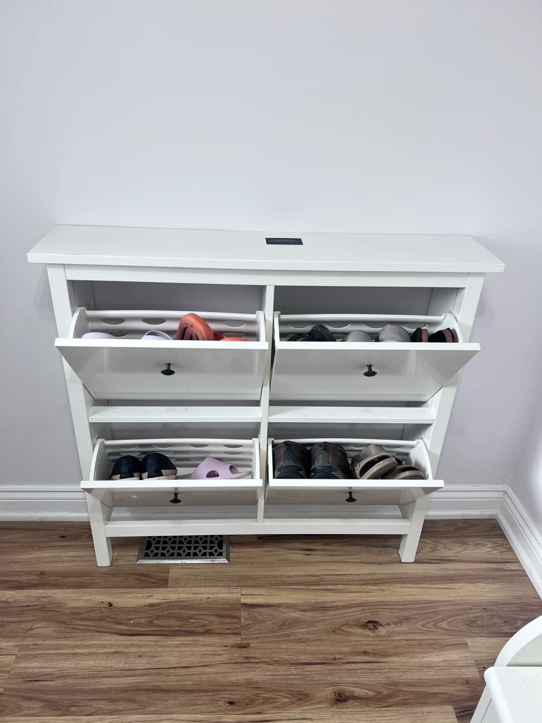 IKEA White Shoe Cabinet with 4 Compartments - photo 2