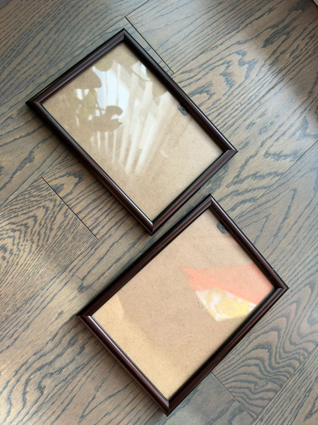 Set of two dark brown picture frames