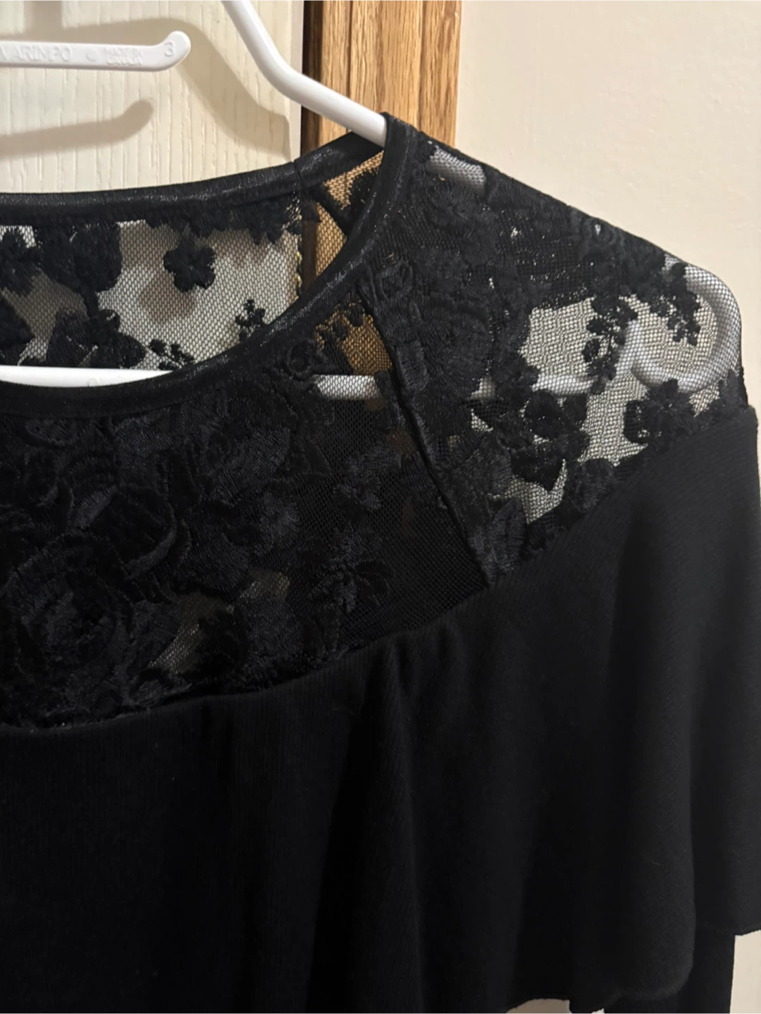 Tristan Black Lace Long Sleeve Top - photo 2