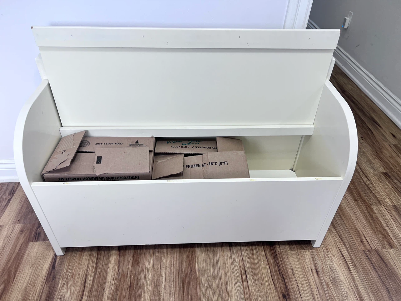 White Storage Bench - photo 2