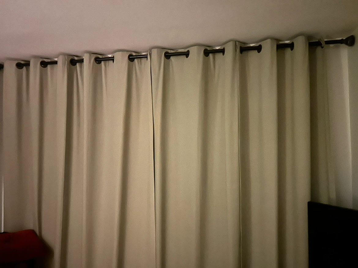 Set of Geometric Pattern and Solid Teal Curtains - photo 2