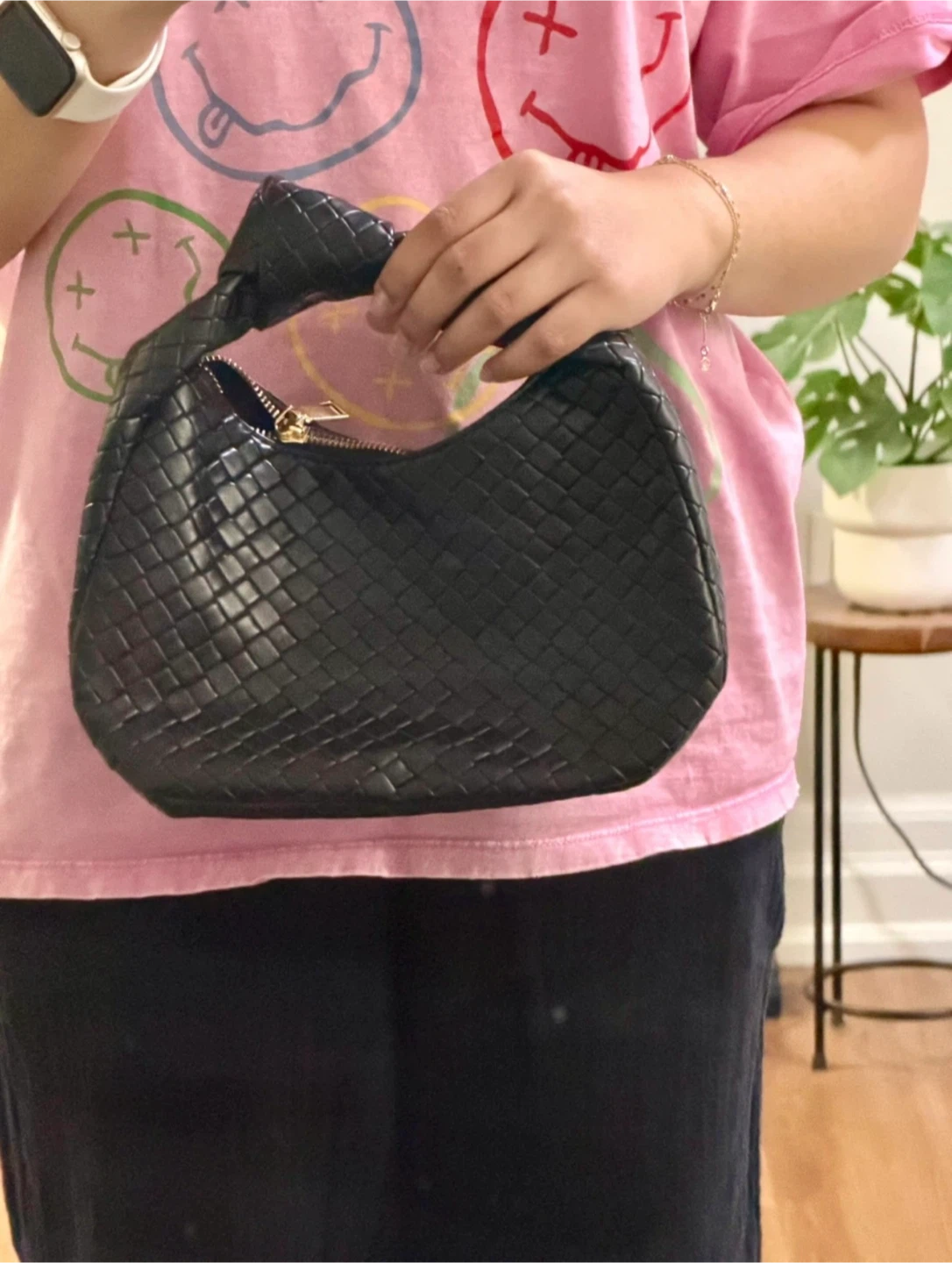 Black Woven Knot Handbag - photo 4