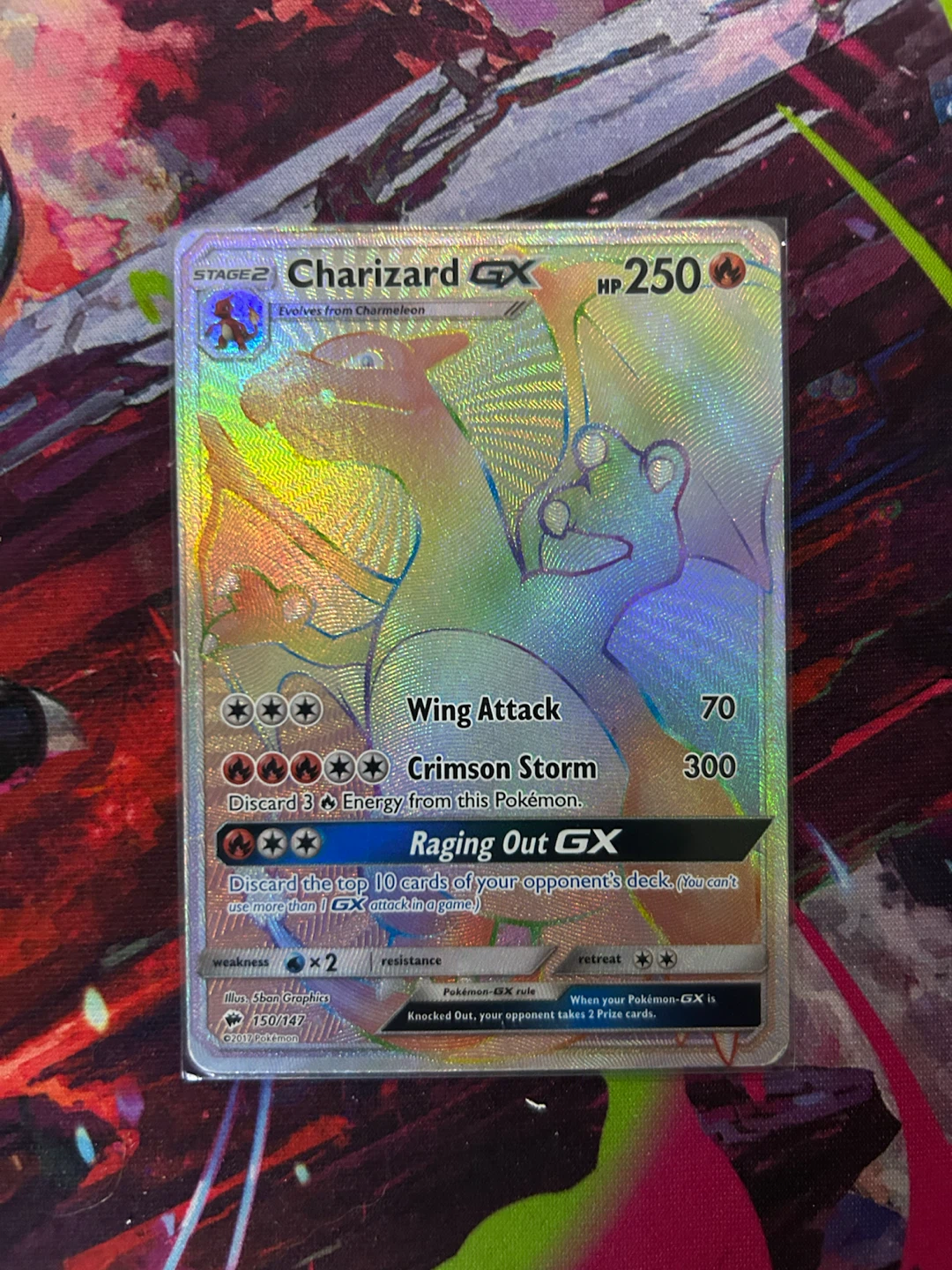Pokemon Charizard GX Secret Rare 150/147
