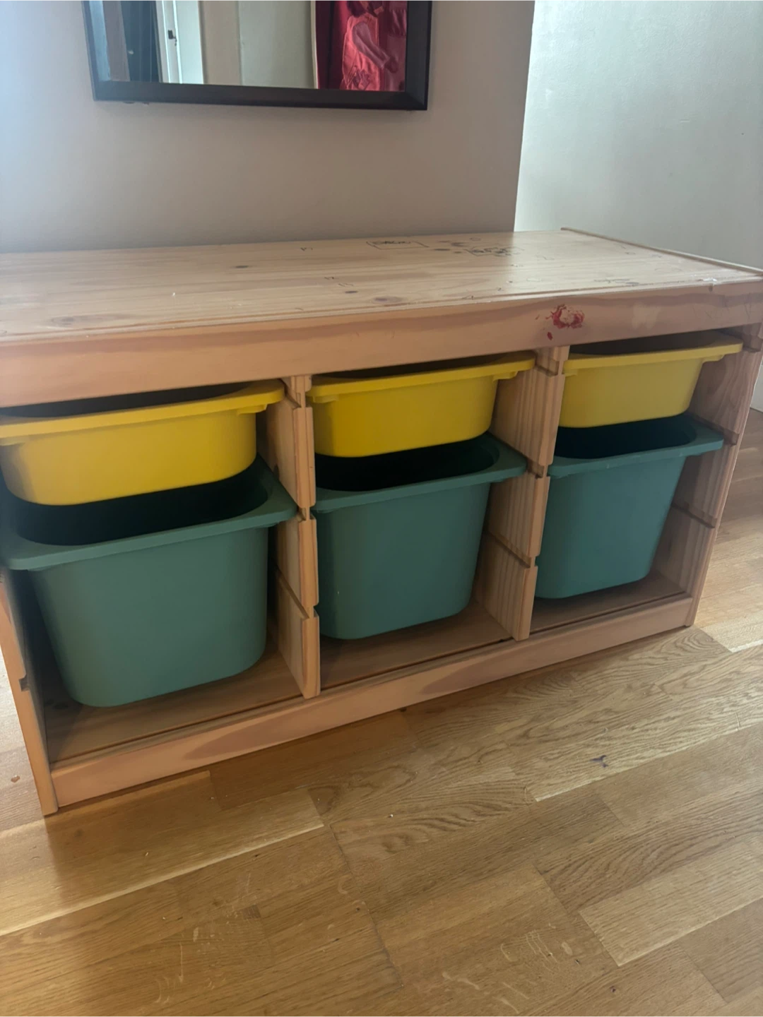 IKEA TROFAST Solid Pine Toy Storage + 6 Bins - photo 2