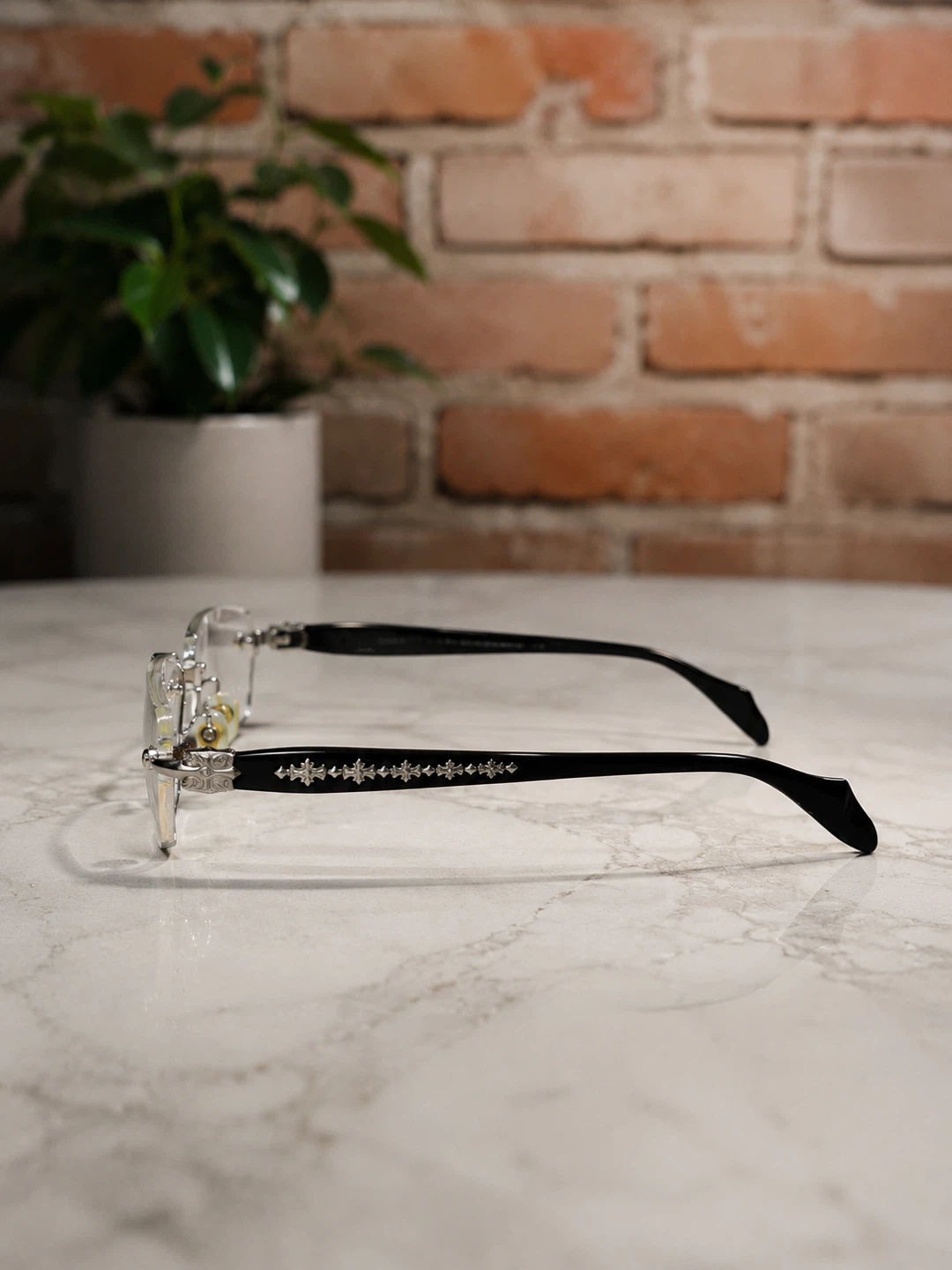 Black and silver Goth style glasses - photo 2