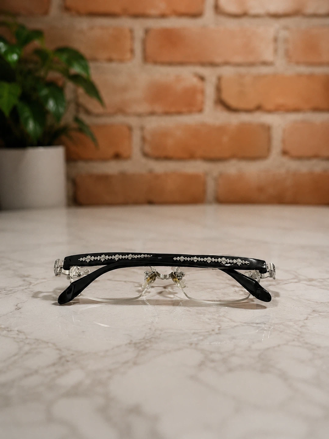 Black and silver Goth style glasses - photo 3