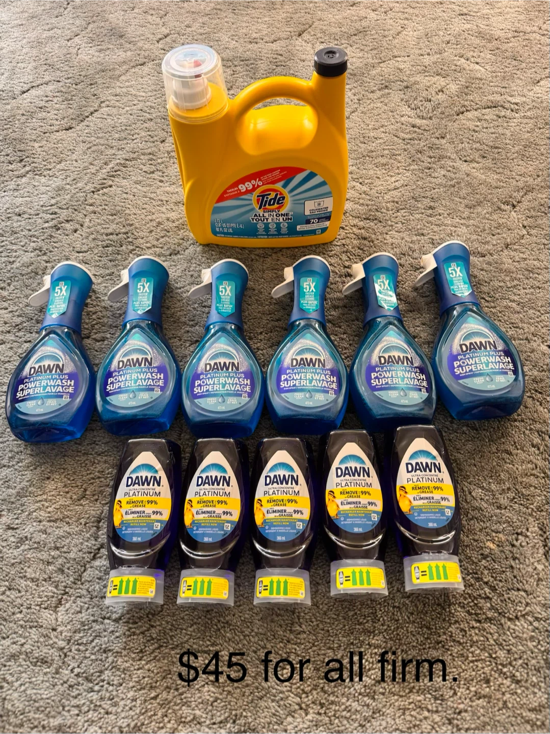 Tide Laundry Detergent and Dawn Dish Soap Bundle