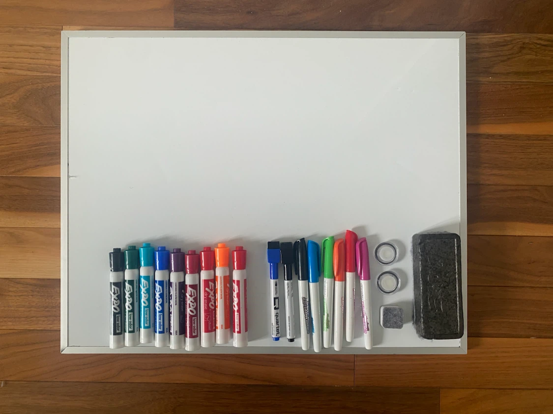 Whiteboard Set With Dry Erase Markers and Eraser
