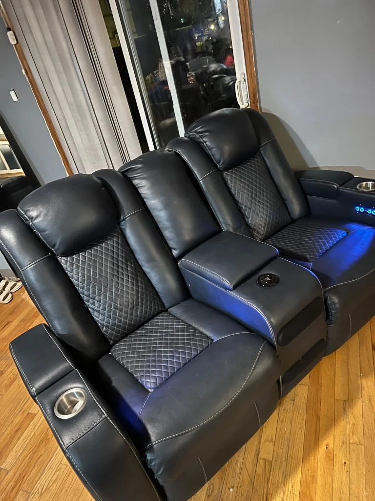 Black Power Reclining Theater Loveseat - photo 2