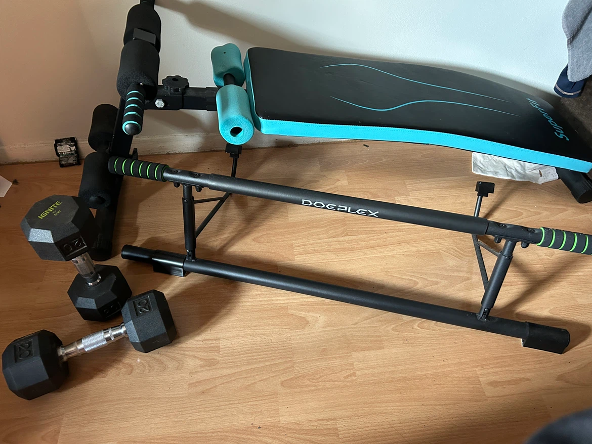SuperFit Sit-Up Bench and Doeplex Fitness Bar Set