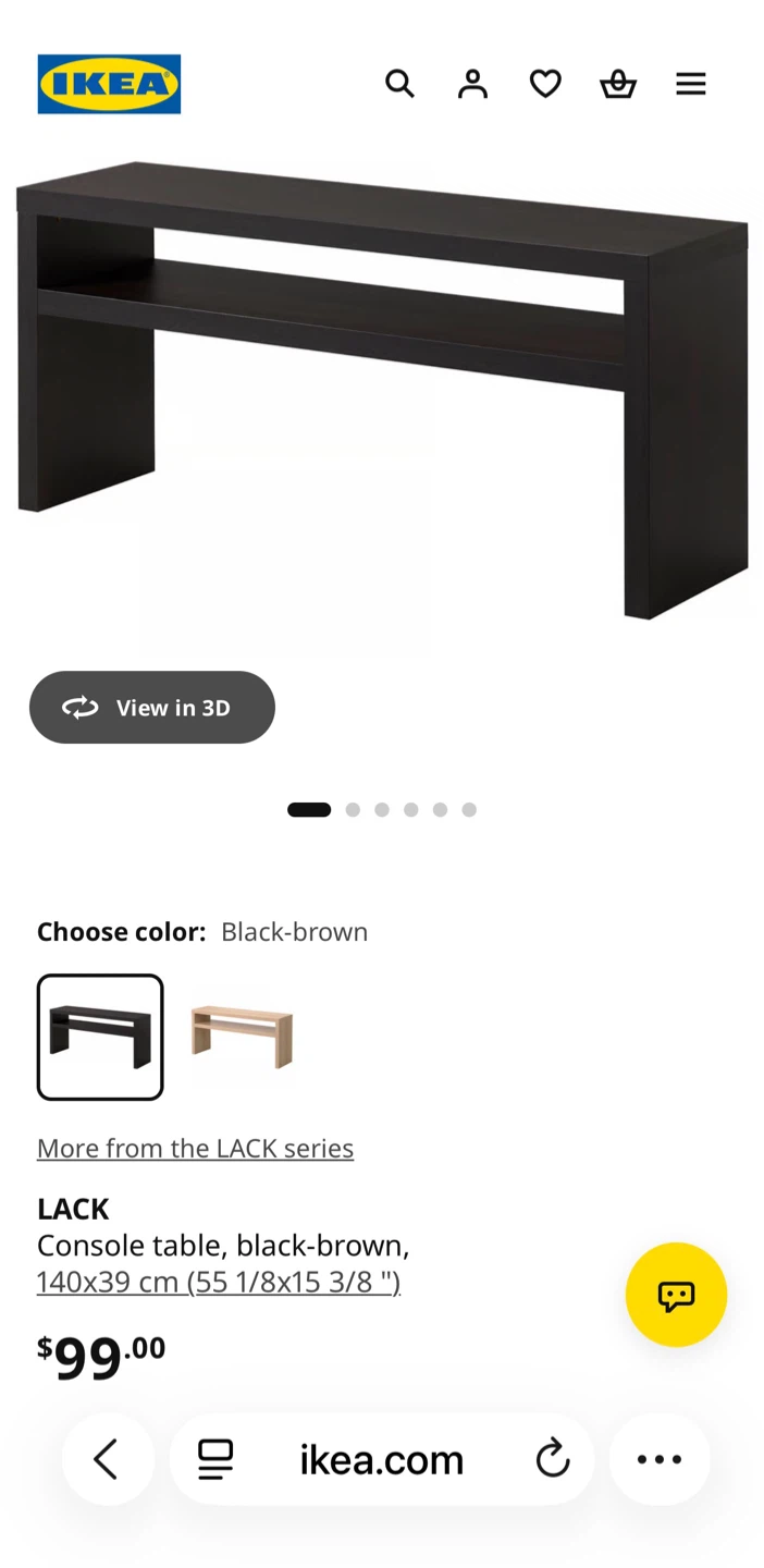 IKEA LACK Console Table in Black-brown
