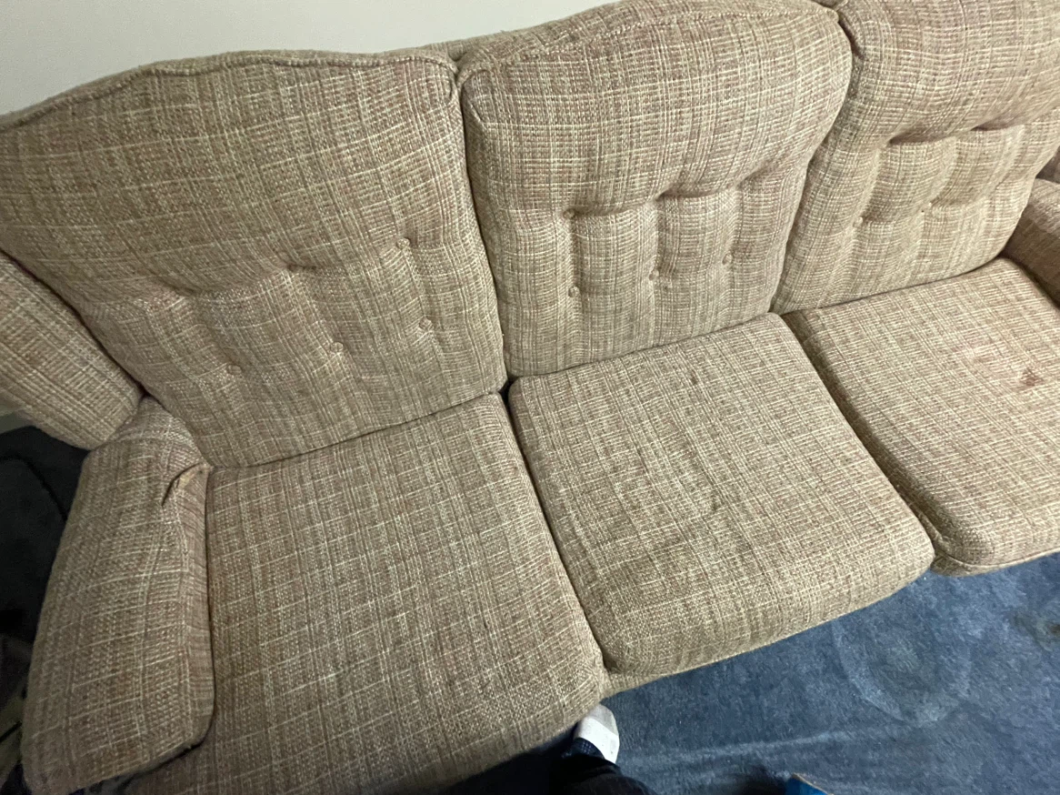Three-Piece Tan Fabric Sofa Set - photo 2